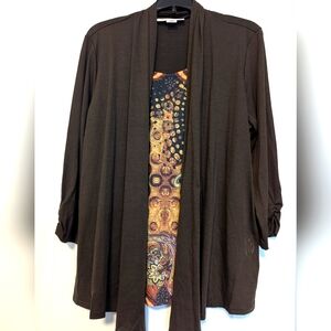 NWOT-Serengeti Brown Blouse with Gold Accents-Never Worn